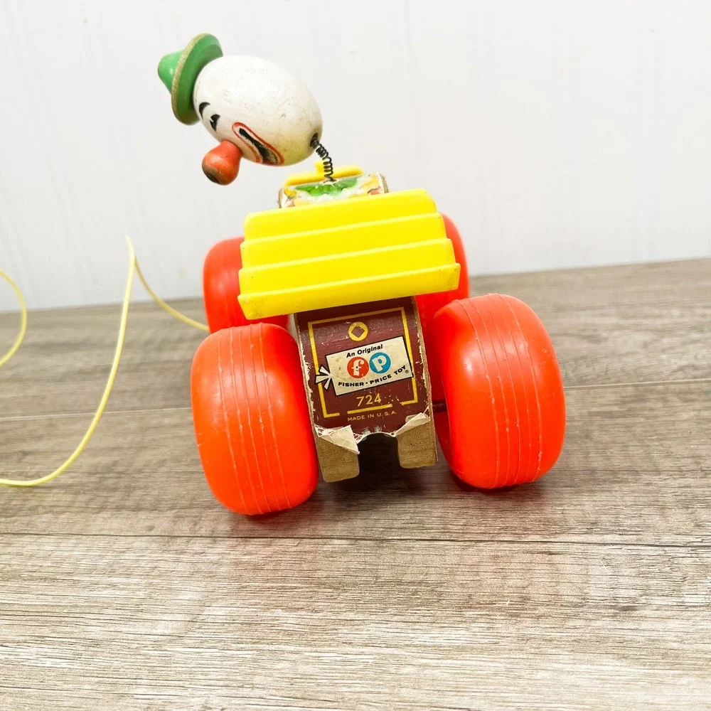 Vintage Fisher-Price Jalopy Pull Toy - Bobble Head Clown